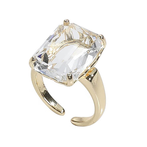 Boogzel Apparel Old Money Crystal Statement Ring
