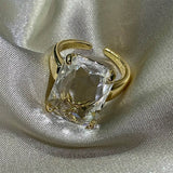 Boogzel Apparel Old Money Crystal Statement Ring, view 3