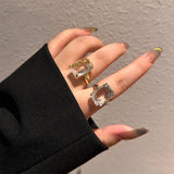 Boogzel Apparel Old Money Crystal Statement Ring, view 4