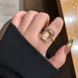 Boogzel Apparel Old Money Crystal Statement Ring, view 5