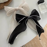Boogzel Apparel Old Money Pearl Hair Bow, view 6