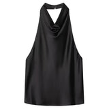 Boogzel Apparel Old Money Satin Halter Top, view 2