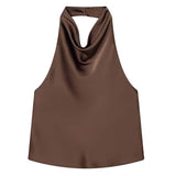 Boogzel Apparel Old Money Satin Halter Top, view 4
