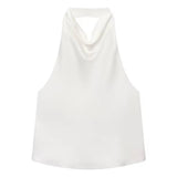 Boogzel Apparel Old Money Satin Halter Top, view 6