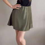 Boogzel Apparel Old Money Satin Mini Skirt, view 6