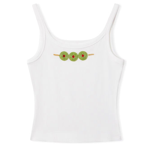 Boogzel Apparel Olive Skewer Beaded Tank Top