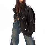 Boogzel Apparel One Way Ticket Moto Jacket, view 6