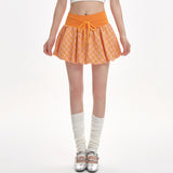 Boogzel Apparel Orange Checkered Bubble Skirt, view 4
