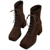 Boogzel Apparel Outta Town Square Toe Lace Up Boots, view 5