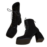 Boogzel Apparel Outta Town Square Toe Lace Up Boots, view 6