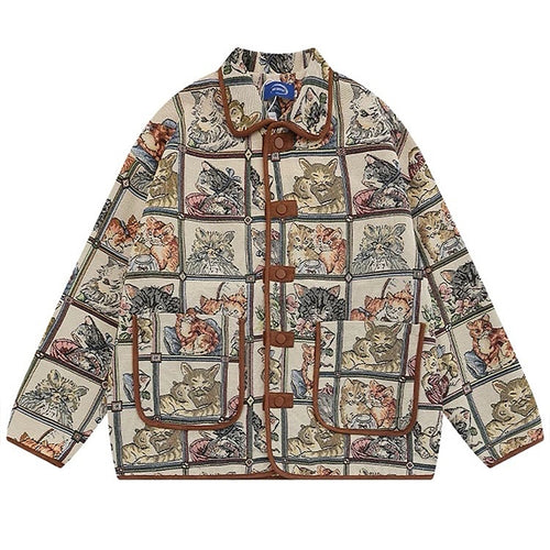 Boogzel Apparel Oversized Cat Print Jacket