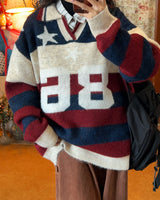 Boogzel Apparel Oversized College Number Sweater, view 4