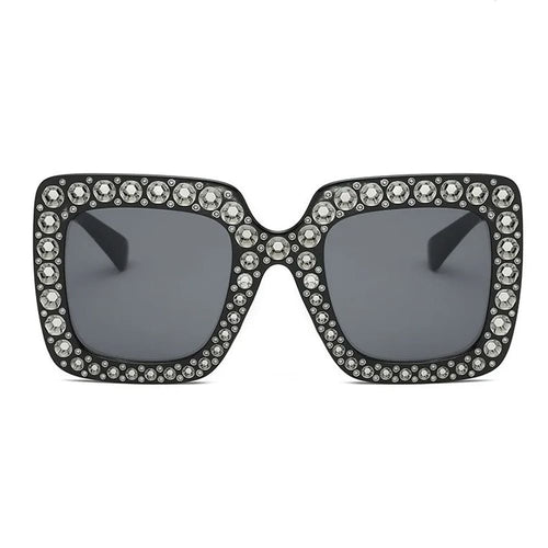 Boogzel Apparel Oversized Square Rhinestone Sunglasses