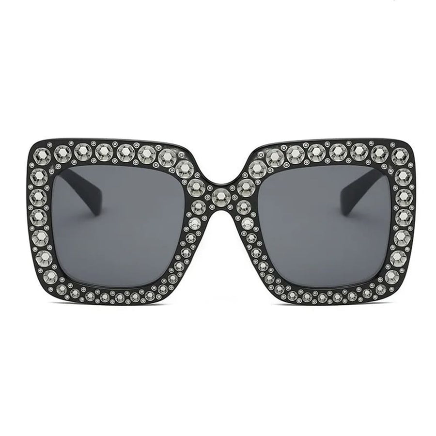 Boogzel Apparel Oversized Square Rhinestone Sunglasses