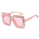 Boogzel Apparel Oversized Square Rhinestone Sunglasses, view 3