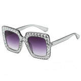 Boogzel Apparel Oversized Square Rhinestone Sunglasses, view 4