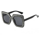 Boogzel Apparel Oversized Square Rhinestone Sunglasses, view 5