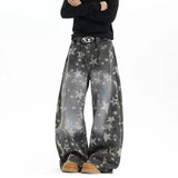 Boogzel Apparel Oversized Star Pattern Wide Leg Jeans, view 5