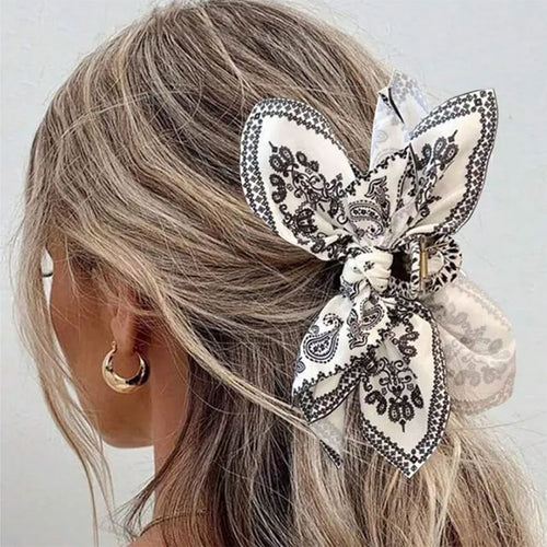 Boogzel Apparel Paisley Bow Hair Claw