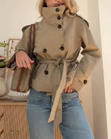 Boogzel Apparel Paparazzi Ready Khaki Belted Trench, view 3