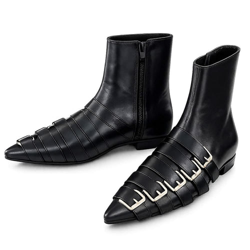 Boogzel Apparel Paris Meeting Pointed Toe Buckle Boots