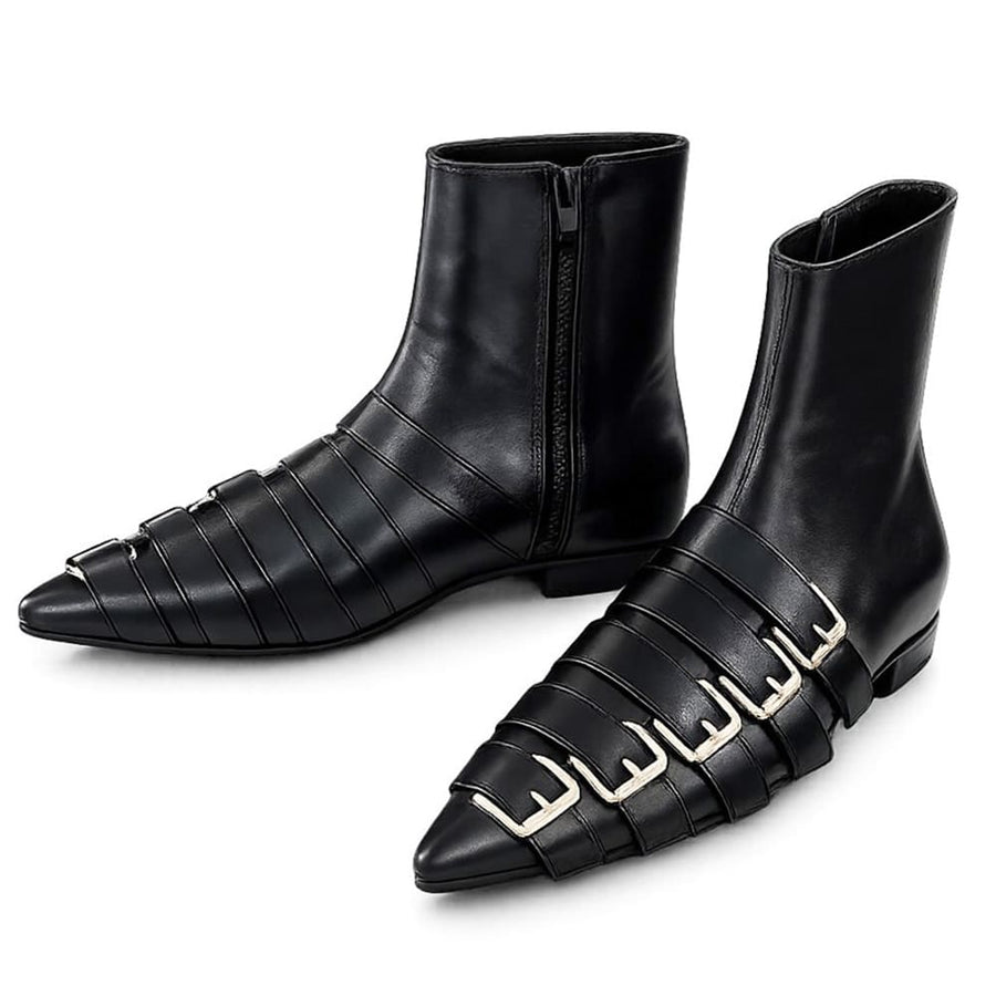 Boogzel Apparel Paris Meeting Pointed Toe Buckle Boots