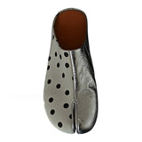 Boogzel Apparel Paris Polka Dot Silver Tabi Mule Flats, view 2