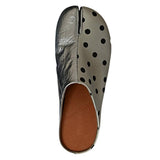 Boogzel Apparel Paris Polka Dot Silver Tabi Mule Flats, view 4