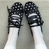 Boogzel Apparel Paris Stories Polka Dot Lace Ballet Flats, view 2