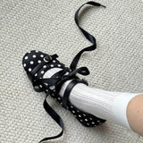 Boogzel Apparel Paris Stories Polka Dot Lace Ballet Flats, view 4