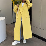 Boogzel Apparel Parisian Girl Yellow Maxi Coat, view 5
