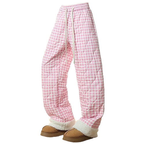 Boogzel Apparel Pastel Checkered Puffer Pants