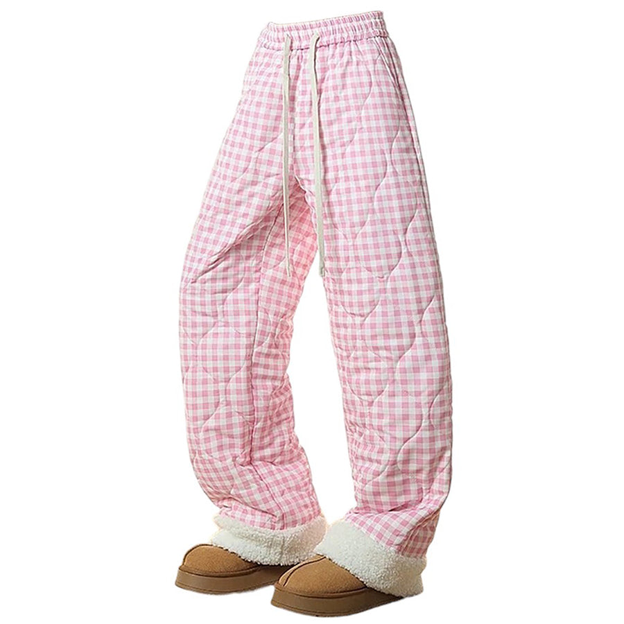 Boogzel Apparel Pastel Checkered Puffer Pants