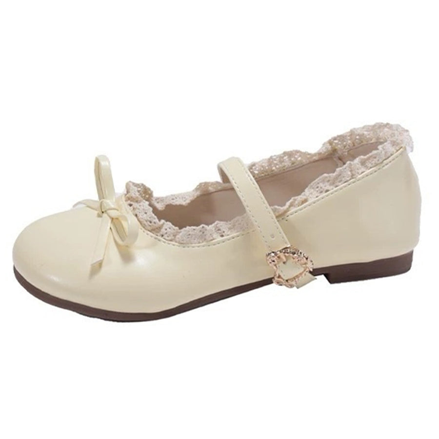 Boogzel Apparel Pastel Dreams Lace Trim Mary Jane Flats