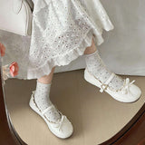 Boogzel Apparel Pastel Dreams Lace Trim Mary Jane Flats, view 3
