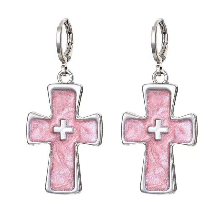 Boogzel Apparel Pastel Goth Cross Earrings