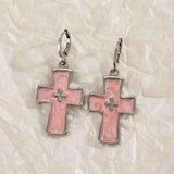 Boogzel Apparel Pastel Goth Cross Earrings, view 2