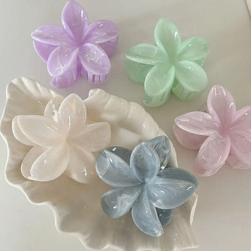 Boogzel Apparel Pastel Hibiscus Flower Hair Claw