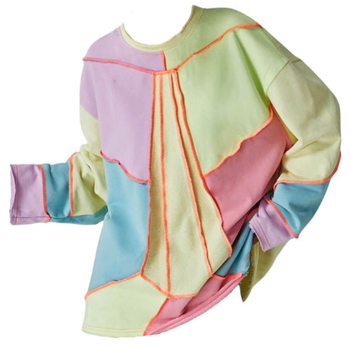 Boogzel Apparel Pastel Patchwork Oversized Sweatshirt