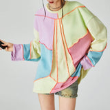 Boogzel Apparel Pastel Patchwork Oversized Sweatshirt, view 3