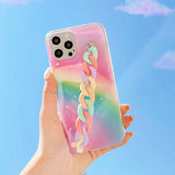 Boogzel Apparel Pastel Rainbow Chain iPhone Case, view 2