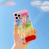 Boogzel Apparel Pastel Rainbow Chain iPhone Case, view 4
