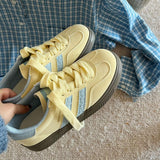 Boogzel Apparel Pastel Yellow & Blue Stripe Sneakers, view 3