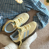 Boogzel Apparel Pastel Yellow & Blue Stripe Sneakers, view 5
