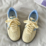 Boogzel Apparel Pastel Yellow & Blue Stripe Sneakers, view 6