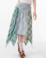 Boogzel Apparel Patchwork Midi Plaid Skirt, view 2