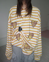 Boogzel Apparel Patchwork Rugby Striped Long Sleeve Top, view 2
