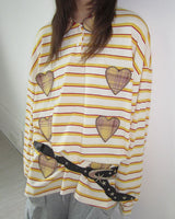 Boogzel Apparel Patchwork Rugby Striped Long Sleeve Top, view 3