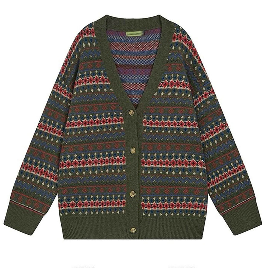 Boogzel Apparel Patterned Knit Oversized Cardigan