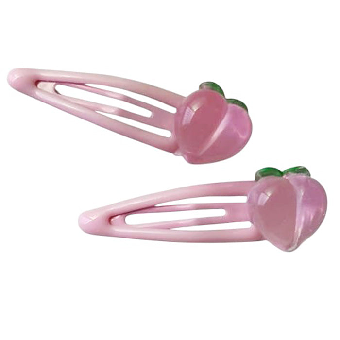 Boogzel Apparel Peach Hair Clips 4 Pcs Set